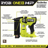 RYOBI ONE+ HP 18V 18-Gauge Brushless Cordless AirStrike Brad Nailer Kit with 4.0 Ah Battery and Charger
