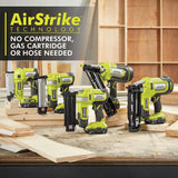 RYOBI ONE+ 18V Cordless 18-Gauge AirStrike Brad Nailer Kit with 16-Gauge AirStrike Finish Nailer, 1.5 Ah Battery, and Charger