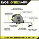 RYOBI ONE+ HP 18V Brushless Cordless 6-1/2 in. Track Saw Kit with (3) 4.0 Ah Batteries and Charger