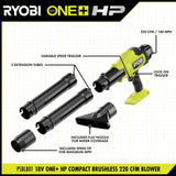 RYOBI ONE+ HP 18V Brushless Cordless 220 CFM 140 MPH Compact Blower (Tool-Only)