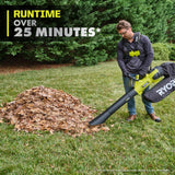 RYOBI 40V HP Brushless 100 MPH 600 CFM Cordless Leaf Blower/Mulcher/Vacuum with (2) 4.0 Ah Batteries and Charger