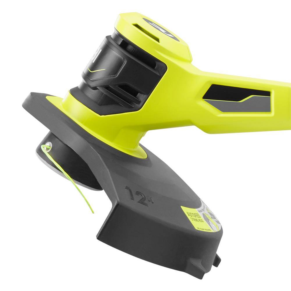 RYOBI ONE+ 18V Lithium-Ion Cordless 12 in. String Trimmer with 2.0 Ah Battery and Charger (P20100)