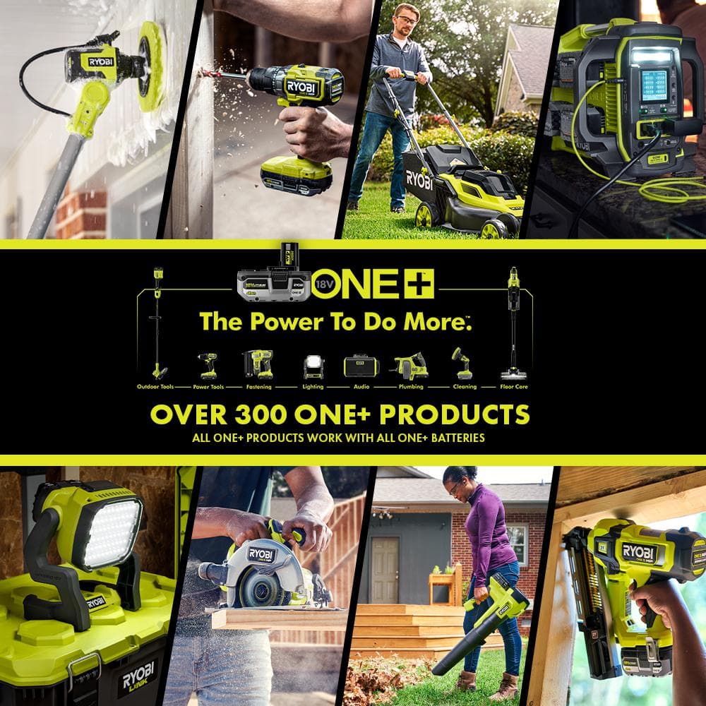 RYOBI ONE+ 18V Lithium-Ion Kit with 2.0 Ah and 4.0 Ah Batteries, Charger, and Free ONE+ 18V Cordless Corner Cat Finish Sander