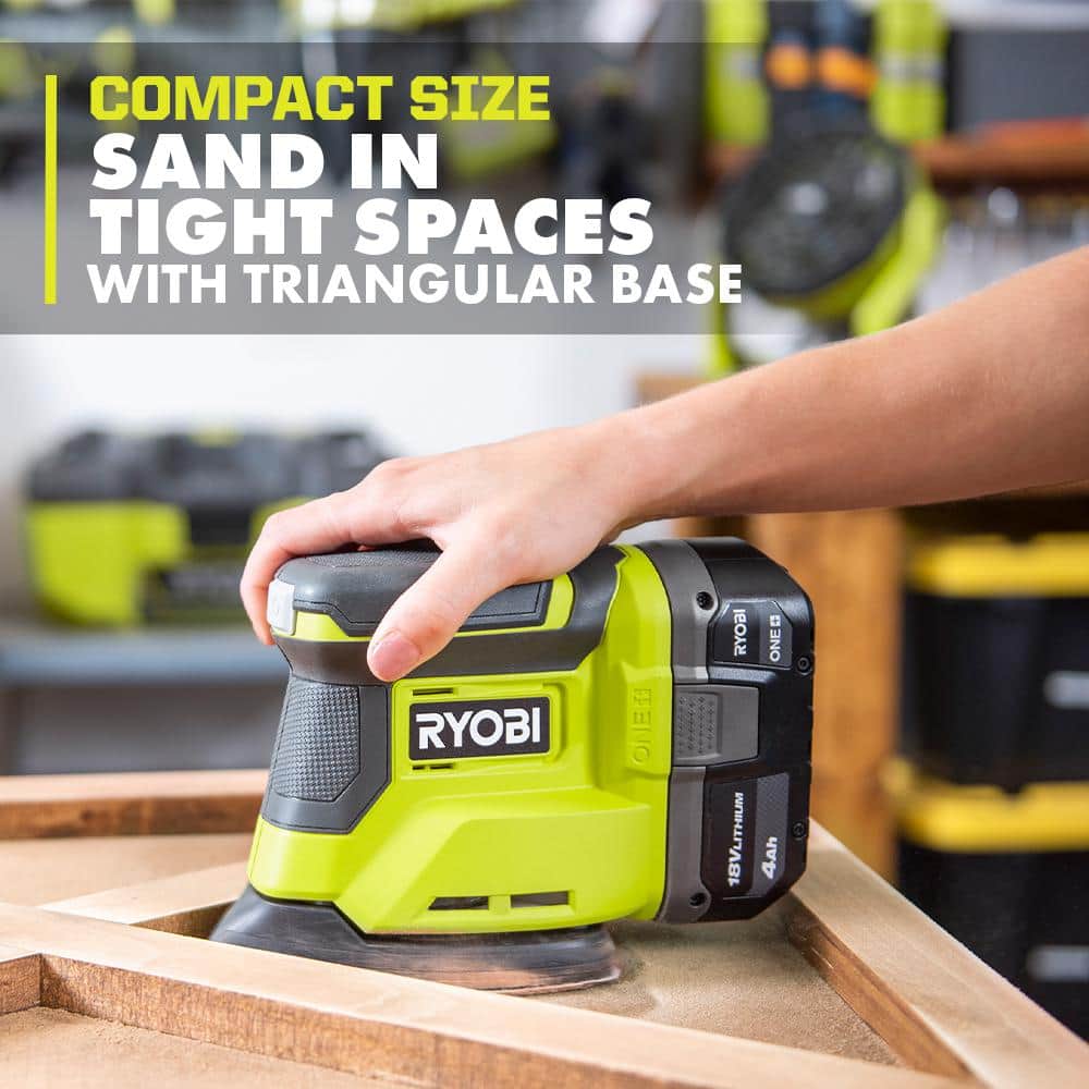 RYOBI ONE+ 18V Lithium-Ion Kit with 2.0 Ah and 4.0 Ah Batteries, Charger, and Free ONE+ 18V Cordless Corner Cat Finish Sander