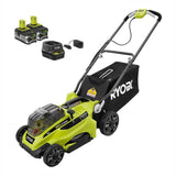 RYOBI ONE+ 18V 16 in. Cordless Walk-Behind Push Lawn Mower with (2) 4.0Ah Batteries and Charger