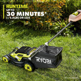 RYOBI One+ 18-Volt 13 in. Cordless Battery Walk Behind Push Lawn Mower and 250 CFM Blower with (2) Batteries and (2) Chargers