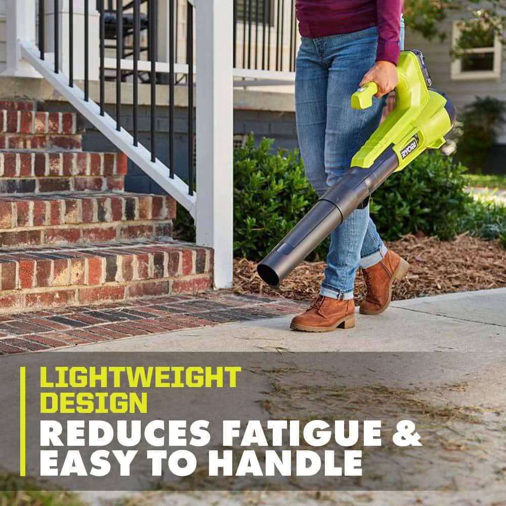 RYOBI One+ 18-Volt 13 in. Cordless Battery Walk Behind Push Lawn Mower and 250 CFM Blower with (2) Batteries and (2) Chargers