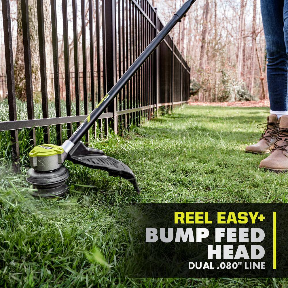 RYOBI ONE+ HP 18V Brushless 16 in. Cordless Battery Push Lawn Mower, String Trimmer & Blower w/(3) Batteries & (2) Chargers
