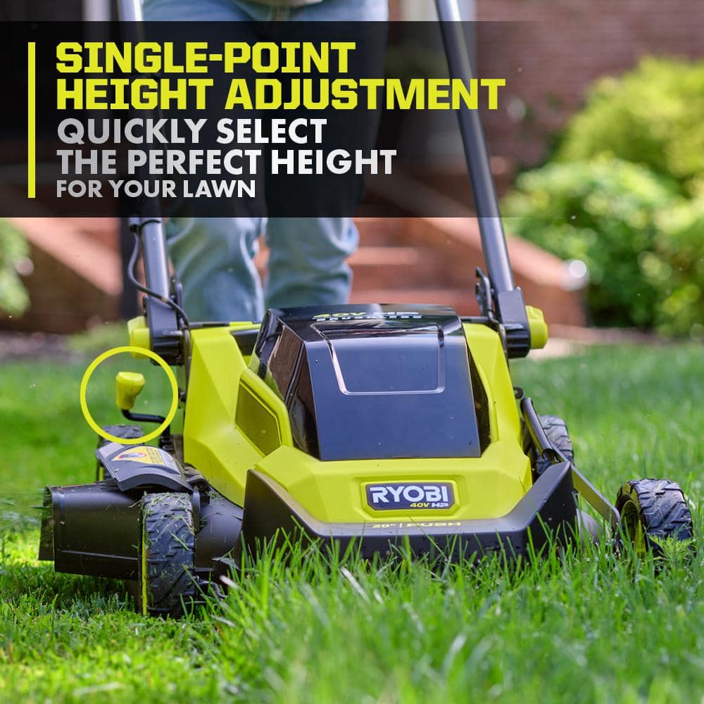 RYOBI 40V HP Brushless 20 in. Cordless Battery Walk Behind Push Mower, String Trimmer, & Blower - Batteries and Chargers