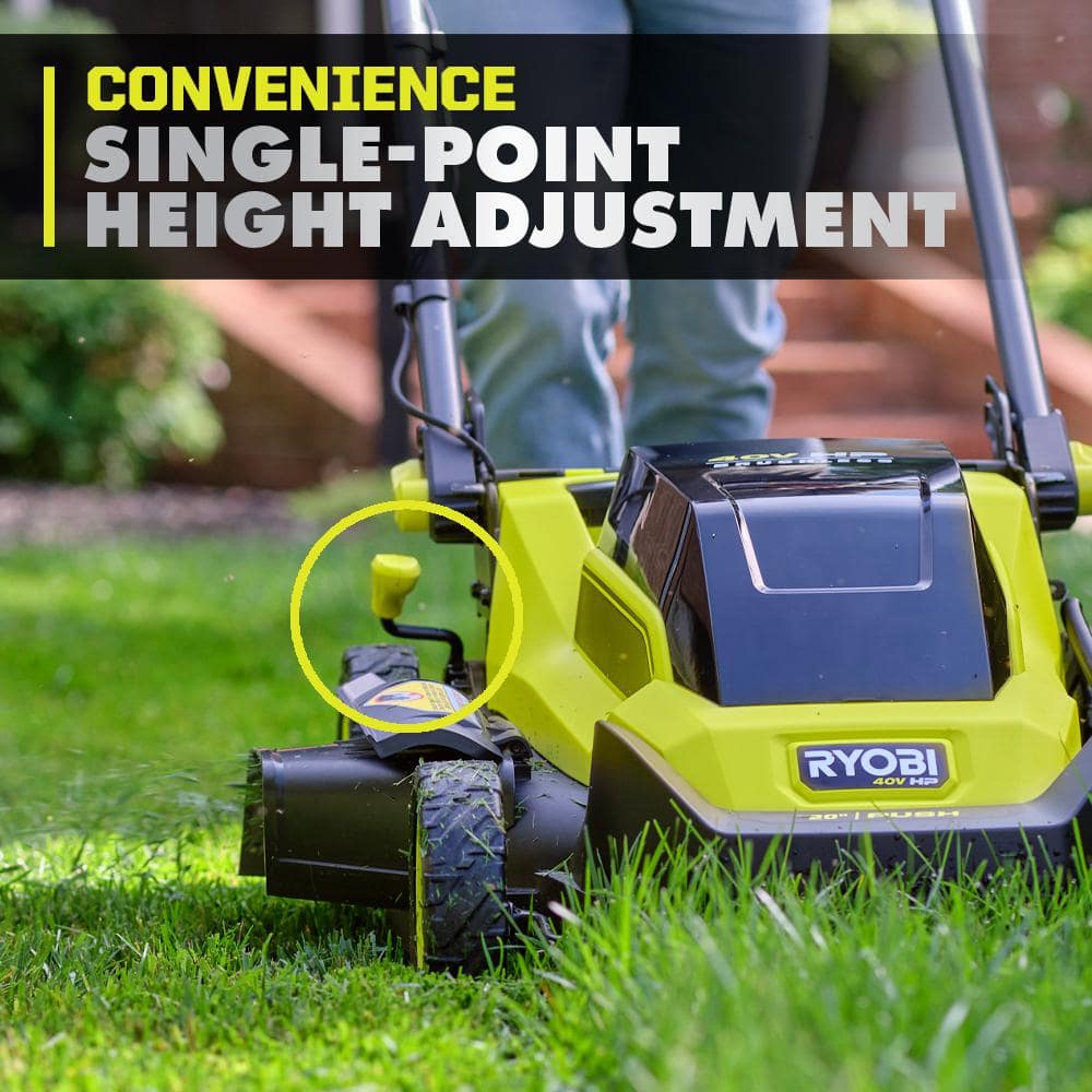 RYOBI 40V HP Brushless 20 in. Whisper Series Cordless Walk-Behind Multi-Blade Push Mower w/ (2) 6.0 Ah Batteries & Charger