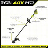 RYOBI 40V HP Brushless 20 in. Whisper Series Cordless Walk-Behind Multi-Blade Push Mower w/ (2) 6.0 Ah Batteries & Charger