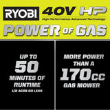 RYOBI 40V HP Brushless 21 in. Battery Walk Behind Multi-Blade Push Lawn Mower with 7.5 Ah Battery and Rapid Charger