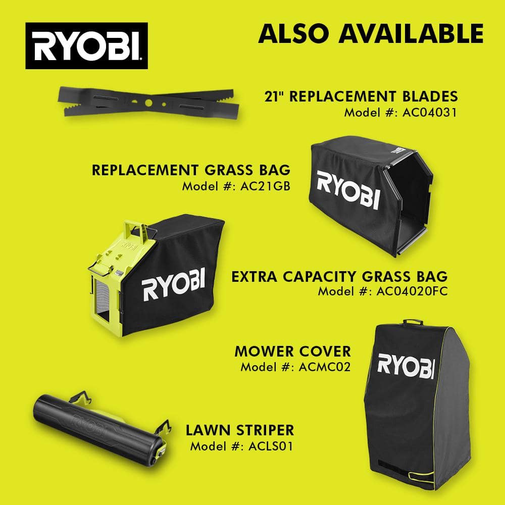 RYOBI 40-Volt HP Brushless 21 in. Whisper Series Cordless Walk-Behind Multi-Blade Push Mower - (2) 6.0 Ah Batteries & Charger
