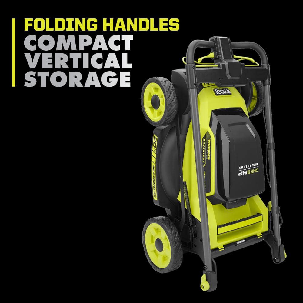 RYOBI ONE+ 18V HP Brushless Whisper Series 20" Self-Propelled Multi-Blade Walk Behind Mower - (4) 4.0 Batteries & (2) Chargers
