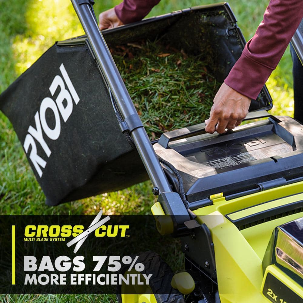 RYOBI ONE+ 18V HP Brushless Whisper Series 20" Self-Propelled Multi-Blade Walk Behind Mower - (4) 4.0 Batteries & (2) Chargers