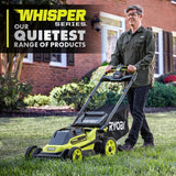 RYOBI ONE+ 18V HP Brushless Whisper Series 20" Battery Self-Propelled Dual Blade Walk Behind Mower/Trimmer/Batteries/Chargers