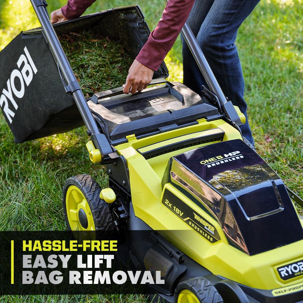 RYOBI ONE+ 18V HP Brushless Whisper Series 20" Self-Propelled Dual Blade Walk Behind Mower-(6) 4.0 Batteries and (3) Chargers