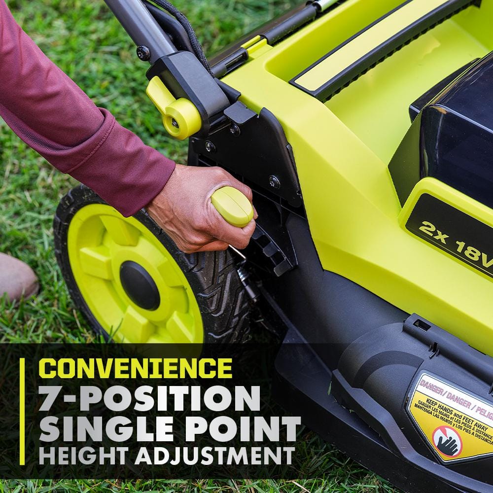 RYOBI ONE+ 18V HP Brushless Whisper Series 20" Self-Propelled Dual Blade Walk Behind Mower-(6) 4.0 Batteries and (3) Chargers