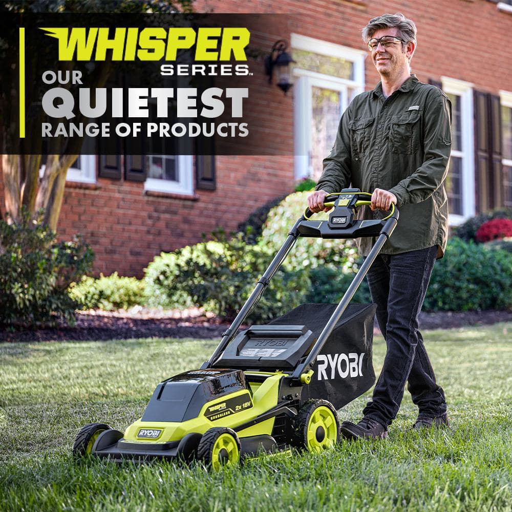 RYOBI ONE+ 18V HP Brushless Whisper Series 20" Self-Propelled Dual Blade Walk Behind Mower-(6) 4.0 Batteries and (3) Chargers