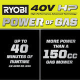 RYOBI 40V HP Brushless 20 in. Cordless Electric Battery Walk Behind Self-Propelled Mower (Tool Only)