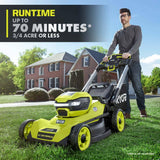 RYOBI 40V HP Brushless 21 in. Cordless Battery Walk Behind Self-Propelled Lawn Mower & Blower (2) 6.0 Ah Batteries and Charger