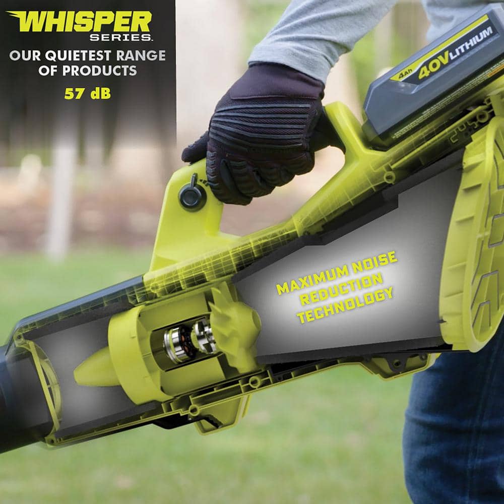 RYOBI 40V HP Brushless 21 in. Cordless Battery Walk Behind Self-Propelled Lawn Mower & Blower (2) 6.0 Ah Batteries and Charger