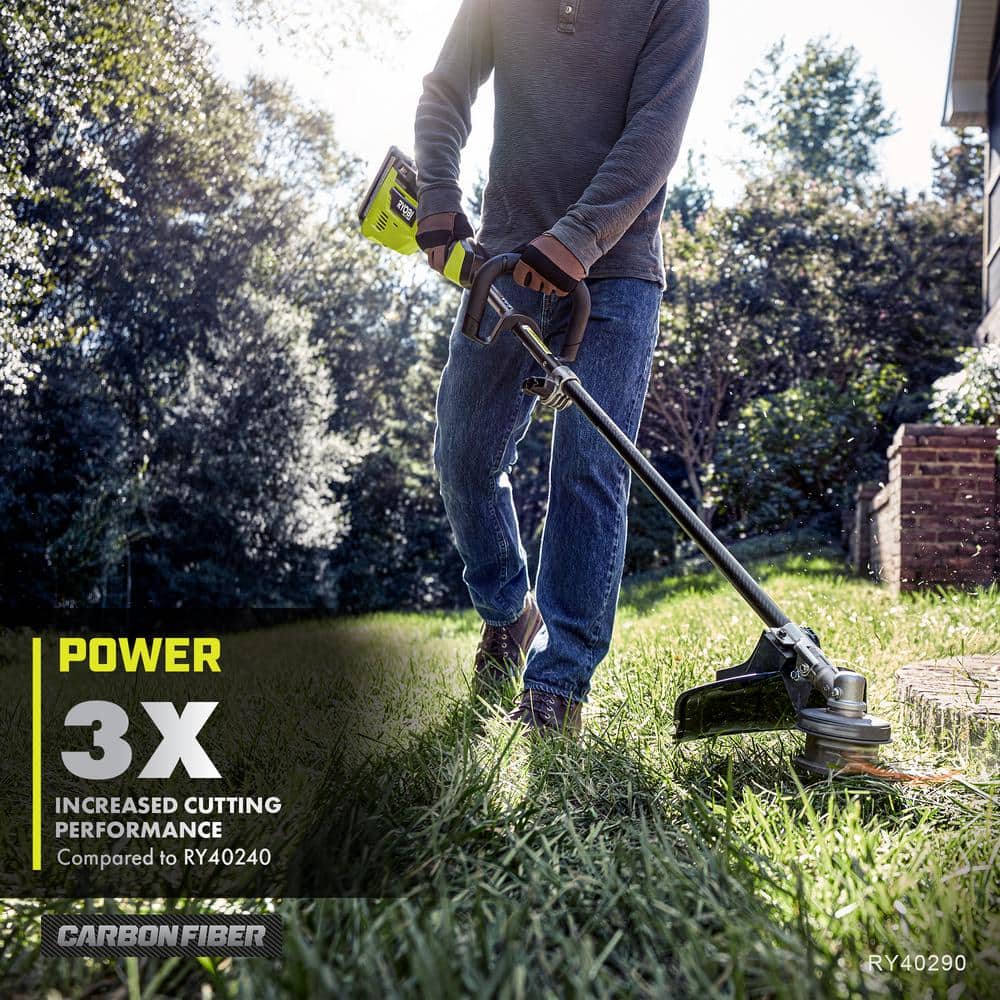 RYOBI 40V HP Brushless 20 in. Cordless Battery Walk Behind Self-Propelled Mower, Trimmer, Blower with Batteries and Chargers