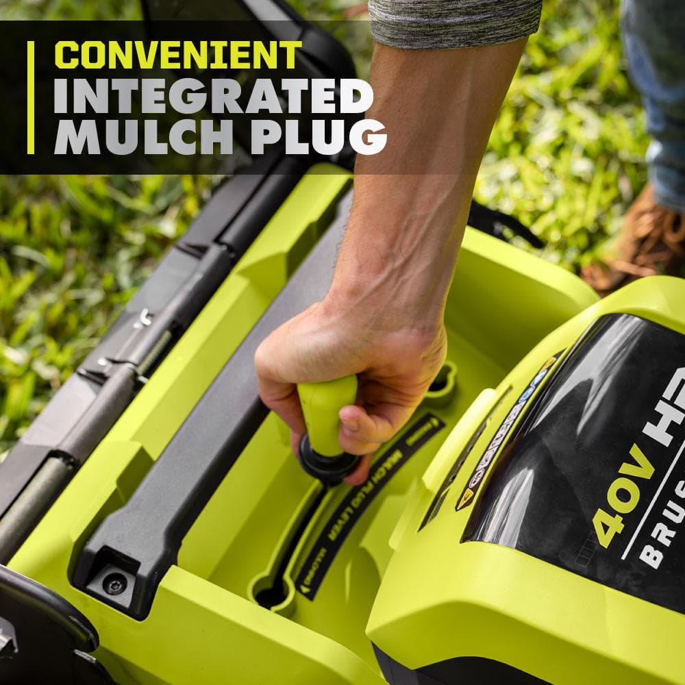 RYOBI 40V HP Brushless Whisper Series 21. in Walk Behind Self-Propelled All Wheel Drive Mower - (2) 6.0 Ah Batteries & Charger
