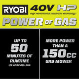 RYOBI 40V HP Brushless 20 in. Cordless Electric Battery Multi-Blade Walk Behind Self-Propelled Mower - 8.0Ah Battery & Charger