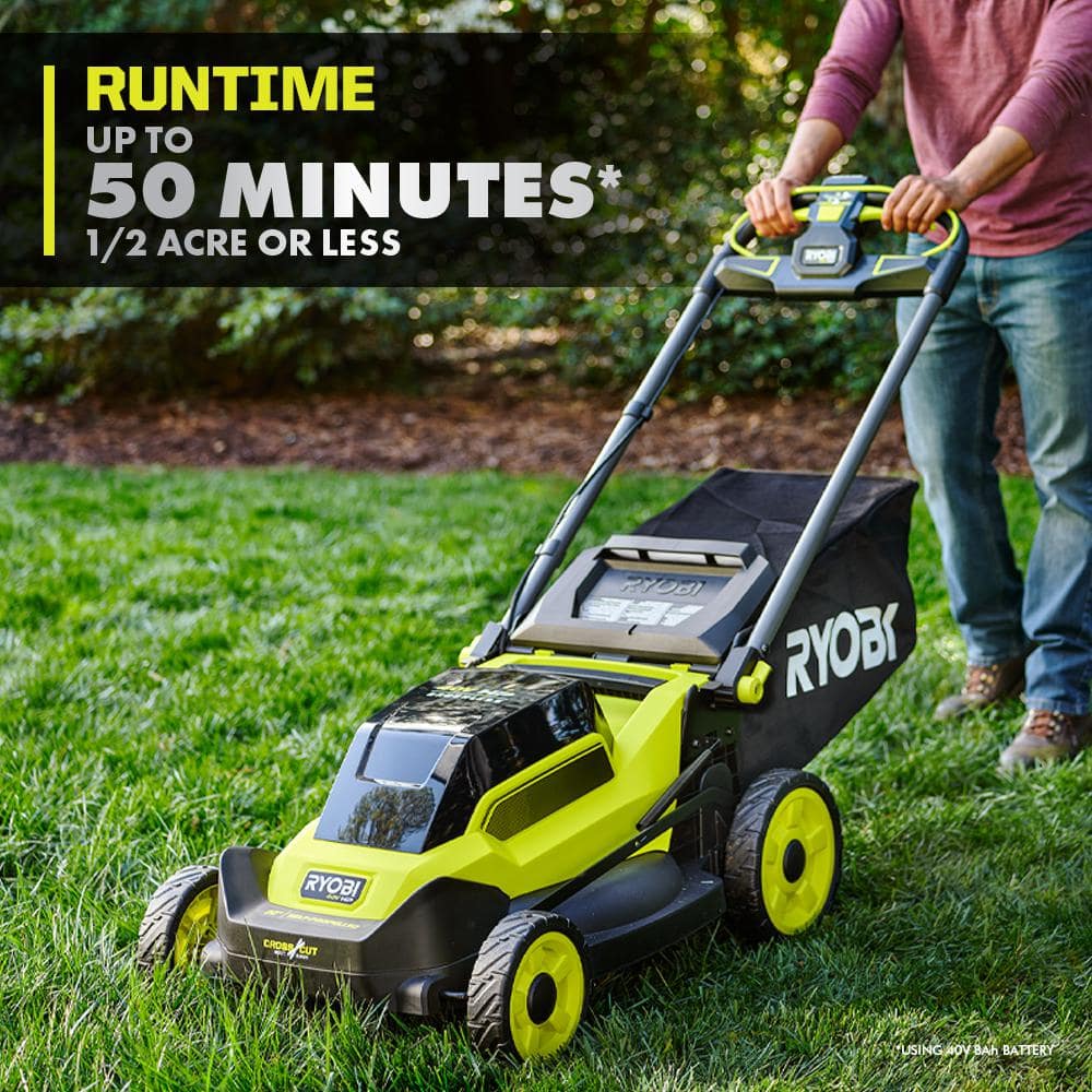RYOBI 40V HP Brushless 20 in. Cordless Electric Battery Multi-Blade Walk Behind Self-Propelled Mower - 8.0Ah Battery & Charger