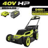 RYOBI 40V HP Brushless 20 in. Cordless Electric Battery Multi-Blade Walk Behind Self-Propelled Mower - 8.0Ah Battery & Charger