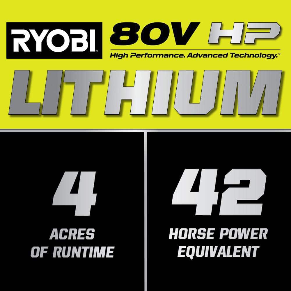 RYOBI 80V HP Brushless 54 in. Battery Electric Cordless Zero Turn Mower & Mulch Kit - 80V Batteries, 40V Batteries