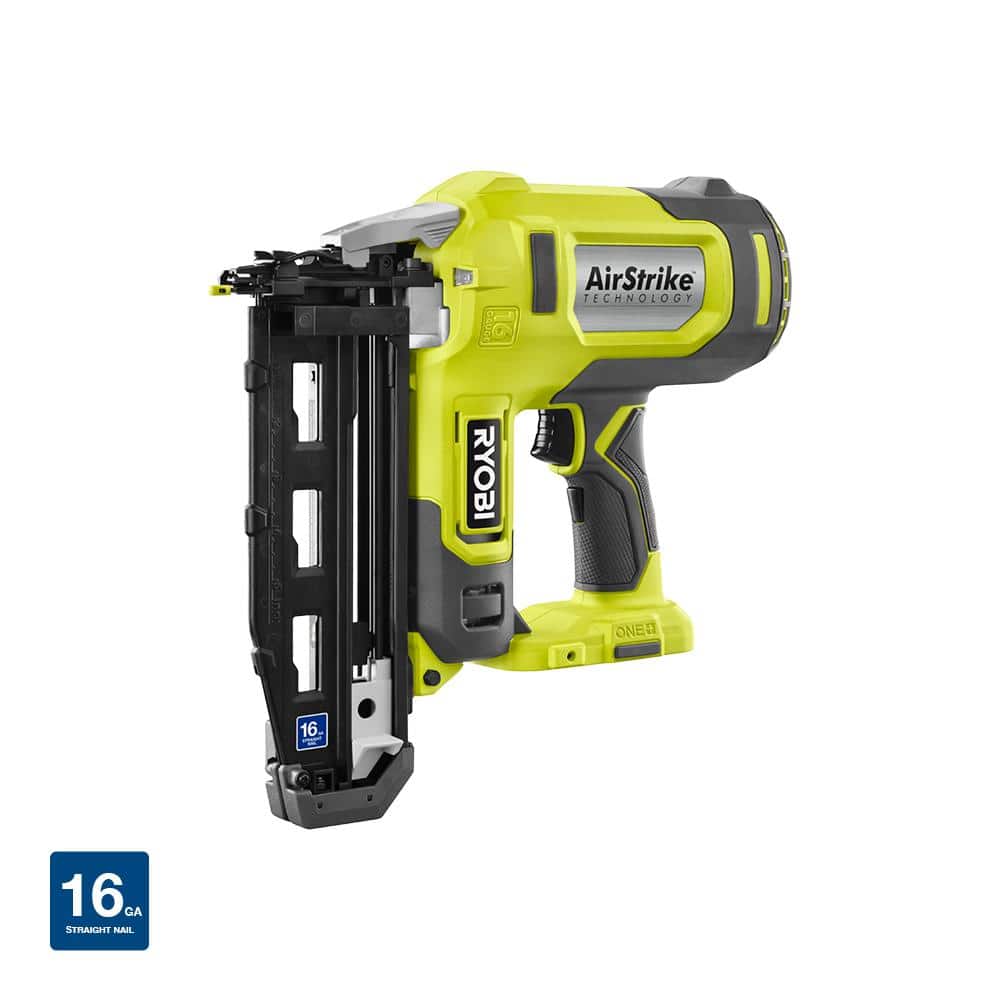 RYOBI 18V ONE+ AirStrike 16-Gauge Cordless Straight Finish Nailer Kit with ONE+ 2.0 Ah Lithium-Ion Battery and Charger