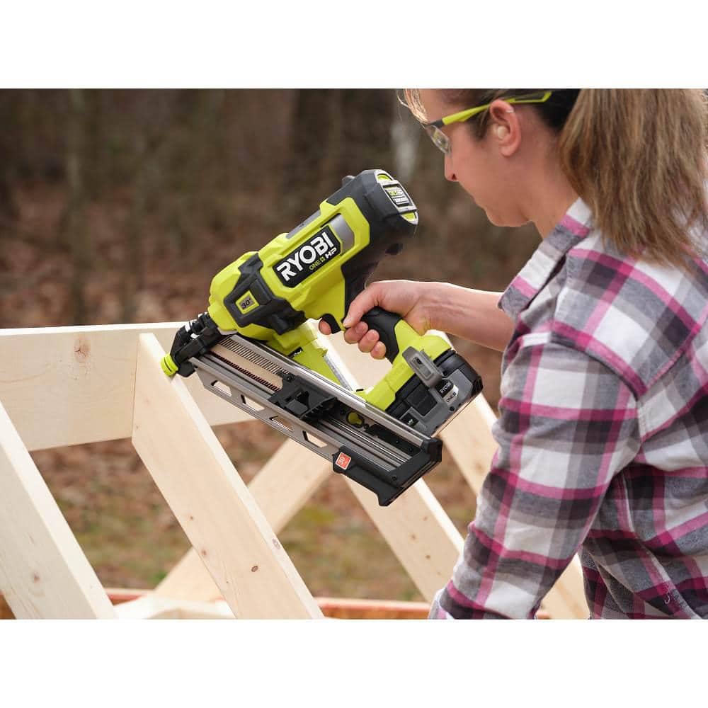 RYOBI ONE+ HP 18V Brushless Cordless 30° Framing Nailer Kit with 4.0 Ah HIGH PERFORMANCE Battery and Charger