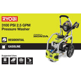 RYOBI 3,100 PSI 2.5 GPM Honda Gas Pressure Washer with Idle Down