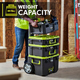 RYOBI LINK Medium Tool Box with LINK Compact 6-Compartment Modular Small Parts Organizer Tool Box
