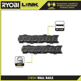 RYOBI LINK Tool Crate with LINK 7-Piece Wall Storage Kit and LINK Wall Rails (2-Pack)