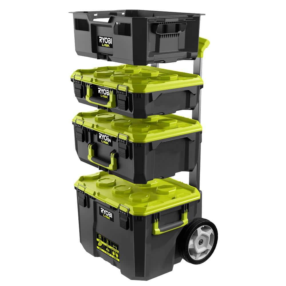 RYOBI 22.2 in. LINK Rolling Tool Box with Medium Tool Box, Standard Tool Box, and Tool Crate