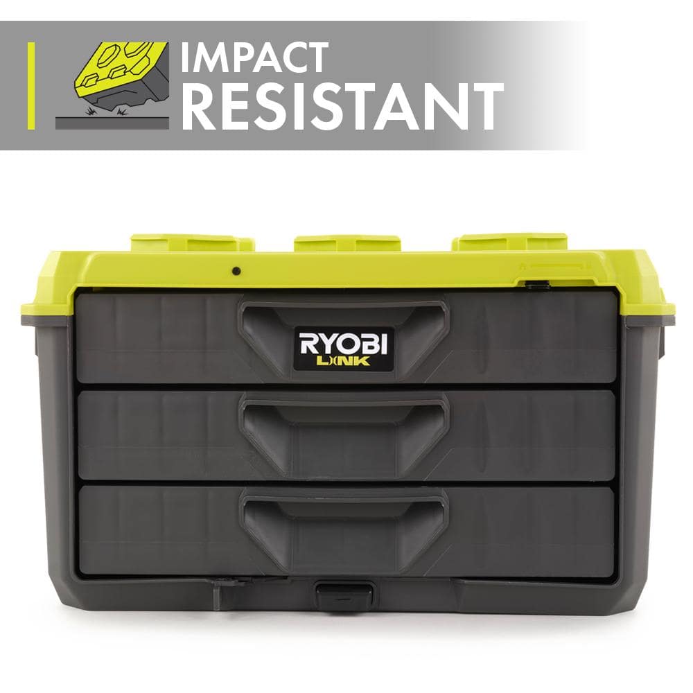 RYOBI LINK 3-Drawer Tool Box with Foam Insert
