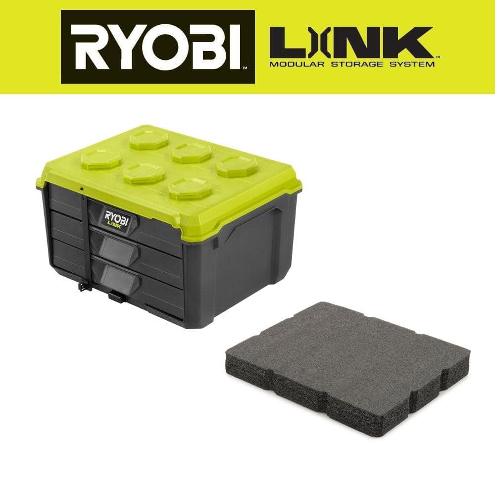 RYOBI LINK 3-Drawer Tool Box with Foam Insert