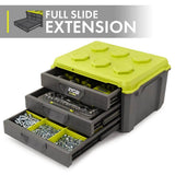 RYOBI LINK 3-Drawer Tool Box with Foam Insert and 3-Drawer Divider