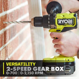 RYOBI ONE+ HP 18V Brushless 1/2 in. Hammer Drill/Driver Kit with 4.0Ah HIGH PERFORMANCE Battery, Charger and Bag