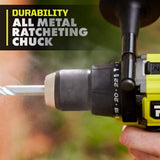 RYOBI ONE+ HP 18V Brushless 1/2 in. Hammer Drill/Driver Kit with 4.0Ah HIGH PERFORMANCE Battery, Charger and Bag