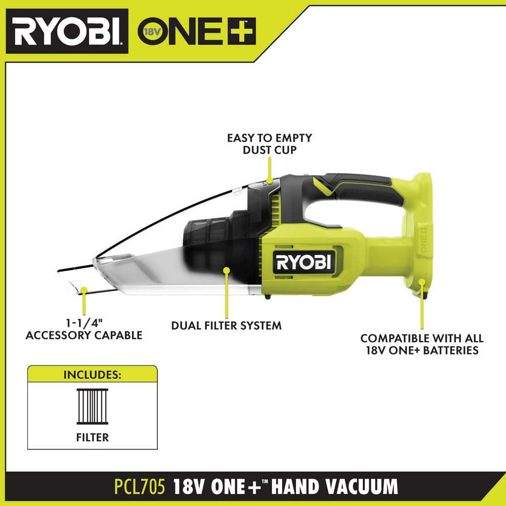 RYOBI ONE+ 18V Cordless Multi-Surface Handheld Vacuum (Tool Only)
