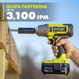 RYOBI ONE+ 18V Cordless 1/2 in. Impact Wrench Kit with 4.0 Ah Battery and Charger