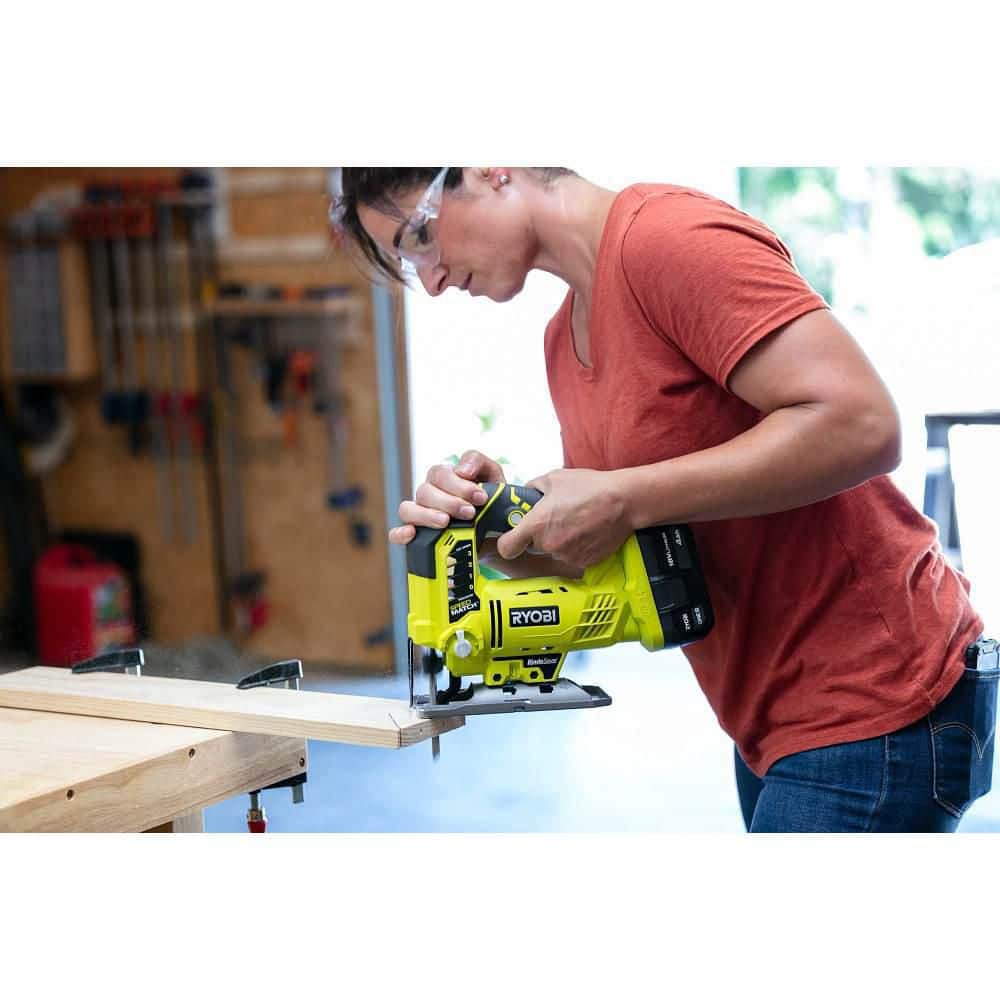 RYOBI 18-Volt ONE+ Cordless Orbital Jig Saw with 1.5 Ah Compact Lithium-Ion Battery