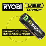 RYOBI USB Lithium Clamp Fan Kit with 2.0 Ah USB Lithium Battery and Charging Cable