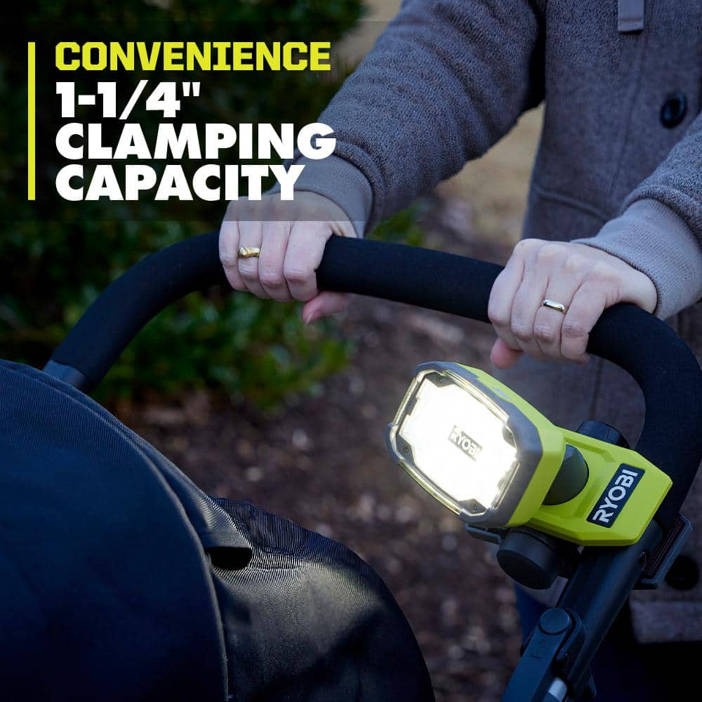 RYOBI USB Lithium Magnetic Clamp Light Kit with 2.0 Ah Battery and Charging Cable