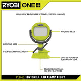 RYOBI ONE+ 18V Cordless LED Clamp Light (Tool Only)
