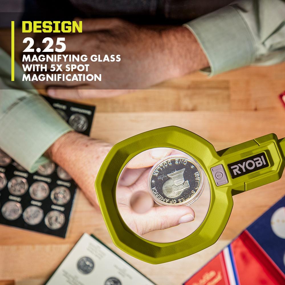 RYOBI ONE+ 18V Cordless LED Magnifying Clamp Light 2-Pack (Tools Only)